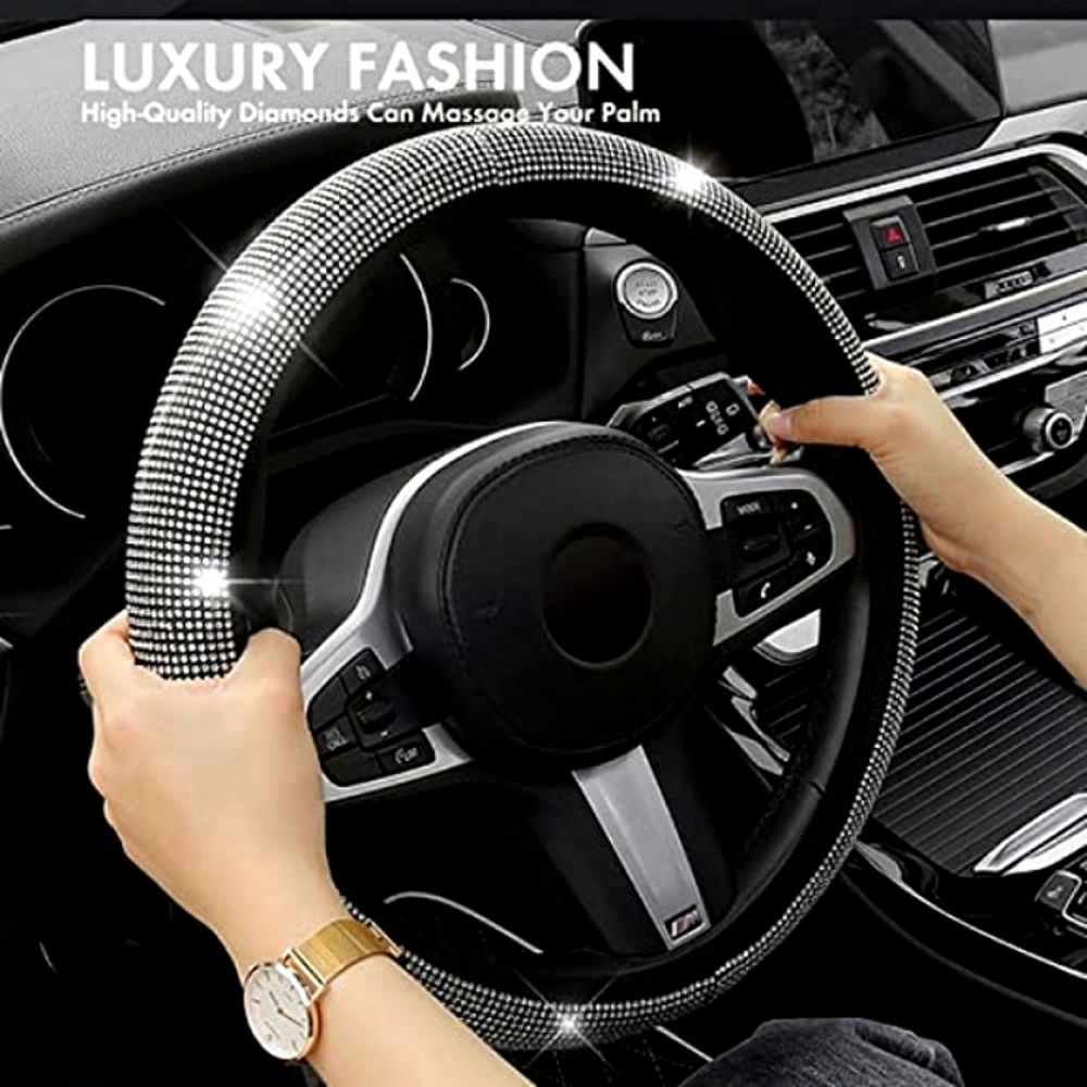 RHINESTONE Diamond Steering Wheel Cover Auto Car SUV Truck Van Universal NWT